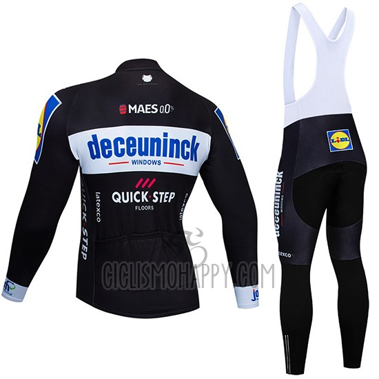 Deceuninck Quick Step Cycling Jersey Bib Tight 2019 Long Sleeve Black White